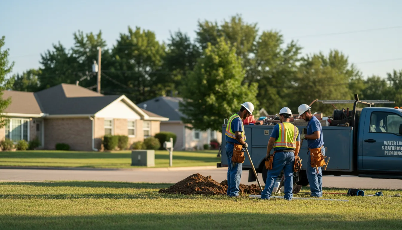 Residential water line and bathroom plumbing service in Roe, AR